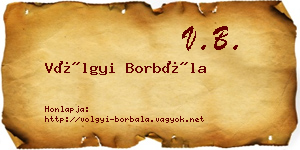 Völgyi Borbála névjegykártya